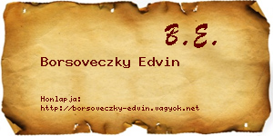 Borsoveczky Edvin névjegykártya